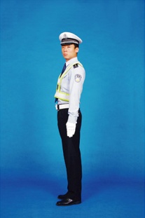 左转弯待转交警手势