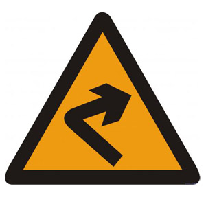 <b>向右急弯路标志</b>标志图片