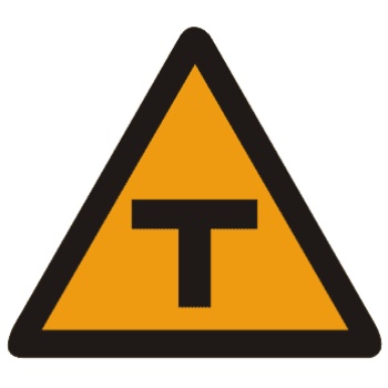 T形交叉路口标志标志图片