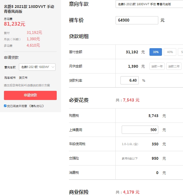名爵5新款2021款价格多少 2021款名爵5售价6万起(落地最低7万)