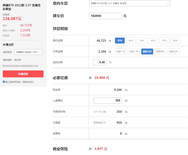 一汽奔腾b70新款报价,市场最新2022款报价10万