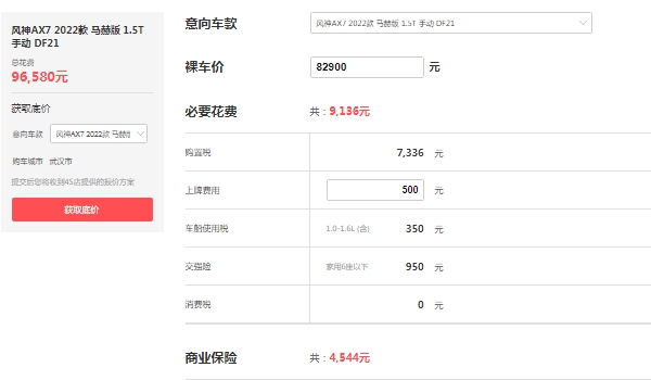 东风风神ax7多少钱一辆,最新2022款报价9万起