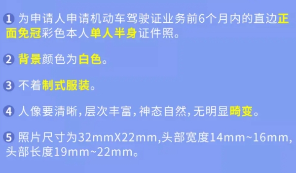 驾驶证照片可以自带吗、有什么要求 可以自行携带 符合相关尺寸