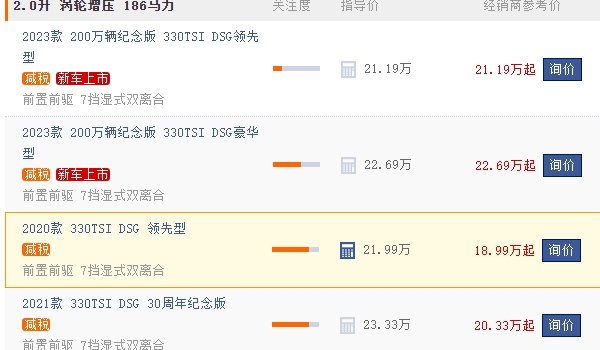 迈腾330豪华型2022款报价 没有2022款(迈腾330豪华型2022款售价22.69万)