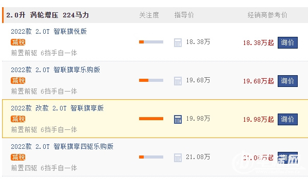 红旗10万一15万SUV 暂时没有10-15万的车型(HS5售价18.38万)