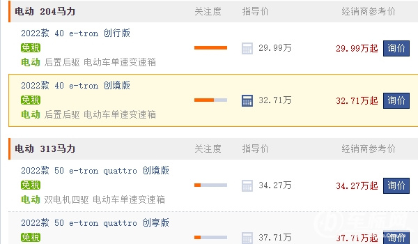 奥迪q4纯电动车价格 奥迪q4纯电动车新车售价是29.99万元