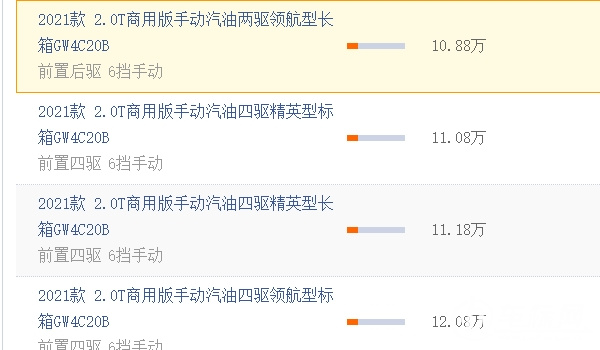 长城炮皮卡车价格2022款四驱图片 四驱入门裸车售价24.88万元