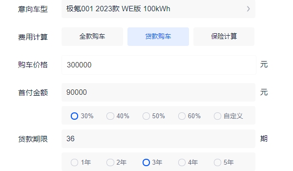 极氪001落地价多少 全款落地31.04万元(分期首付10.04万)