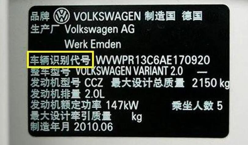 VIN码是什么意思,车辆的身份证(对车辆的买入和售后非常重要)