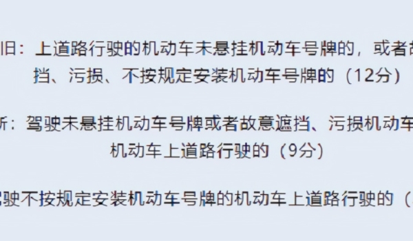 无牌照扣几分 会被扣除9分(20元以上,200元以下罚款)